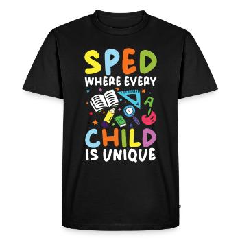 Special education where every child is unique - Men's Premium Organic T-Shirt - black - Front - Nico (187cm)
