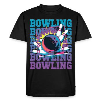 Le plaisir du bowling pour les amateurs de bowling : Dynamique - T-shirt Premium bio Homme - noir - Devant - Nico (187cm)