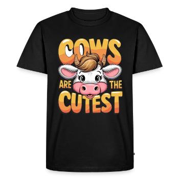 Les vaches sont les amis les animaux les plus mignons pour - T-shirt Premium bio Homme - noir - Devant - Nico (187cm)