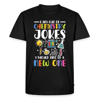 Blagues sur la chimie : l’enseignement des STIM à l’école - T-shirt Premium bio Homme - noir - Devant - Nico (187cm)