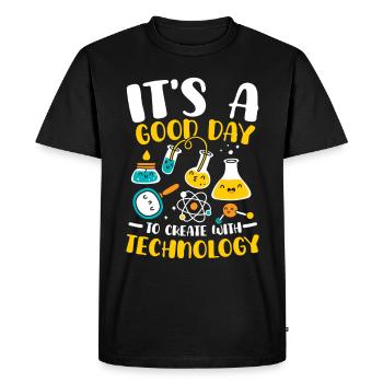 It's a good day for STEM education with - Men's Premium Organic T-Shirt - black - Front - Nico (187cm)