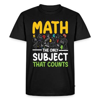 Les mathématiques : la seule matière pour l’enseignement des STEM - T-shirt Premium bio Homme - noir - Devant - Nico (187cm)