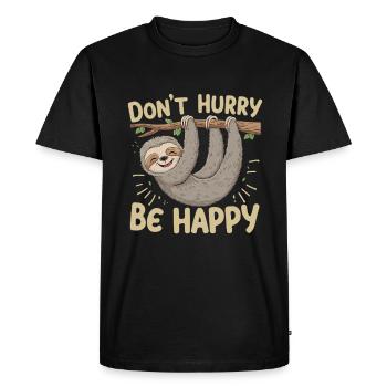Soyez détendu avec le dicton de paresseux - T-shirt Premium bio Homme - noir - Devant - Nico (187cm)
