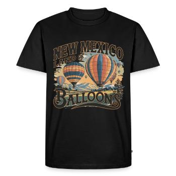 New Mexico Land Of Balloons Hot Air Balloon - Men's Premium Organic T-Shirt - black - Front - Nico (187cm)