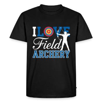 I Love Field Archery Silhouette Target - Men's Premium Organic T-Shirt - black - Front - Nico (187cm)