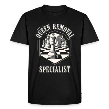 Joueur d’échecs Spécialiste de l’élimination de la reine Stratégie - T-shirt Premium bio Homme - noir - Devant - Nico (187cm)