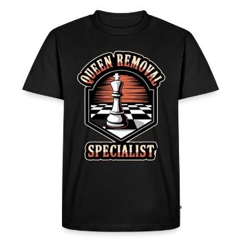 Spécialiste de l’élimination de la dame Maître de la stratégie d’échecs - T-shirt Premium bio Homme - noir - Devant - Nico (187cm)
