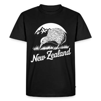 Nouvelle-Zélande Kiwi Mountains Nature Adventure Design - T-shirt Premium bio Homme - noir - Devant - Nico (187cm)