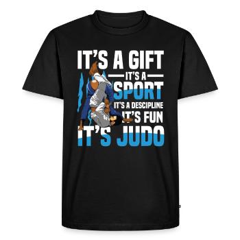 Judo : Don, sport, discipline, plaisir - T-shirt Premium bio Homme - noir - Devant - Nico (187cm)