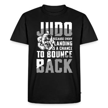 Judo : Chaque atterrissage est une occasion de - T-shirt Premium bio Homme - noir - Devant - Nico (187cm)