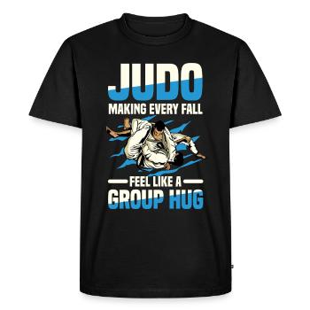 Le judo fait de chaque cas une étreinte de groupe - T-shirt Premium bio Homme - noir - Devant - Nico (187cm)