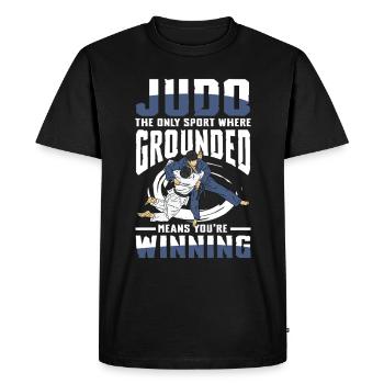 Judo: The Only Sport Where Grounded Means You're - Men's Premium Organic T-Shirt - black - Front - Nico (187cm)