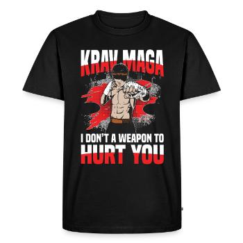 Krav Maga Fighter Statement I Don't A Weapon To - Men's Premium Organic T-Shirt - black - Front - Nico (187cm)