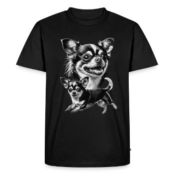 Chihuahua Charm : Compagnons affectueux dans le - T-shirt Premium bio Homme - noir - Devant - Nico (187cm)