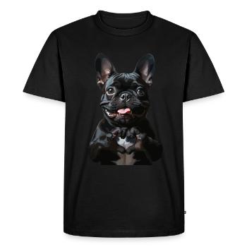 Look mignon de bouledogue français - T-shirt Premium bio Homme - noir - Devant - Nico (187cm)