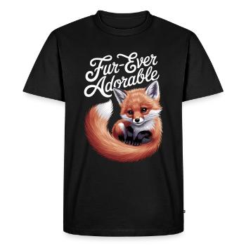 Fur-ever adorable fox illustration for - Men's Premium Organic T-Shirt - black - Front - Nico (187cm)
