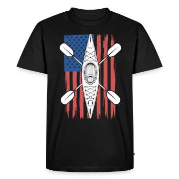 Kayak aventureux avec - T-shirt Premium bio Homme - noir - Devant - Nico (187cm)