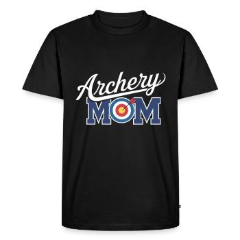 Maman Tir à l’Arc - Maman Fière en Tir à l’arc - T-shirt Premium bio Homme - noir - Devant - Nico (187cm)