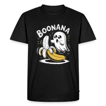 Boonana Funny Ghost avec banane - T-shirt Premium bio Homme - noir - Devant - Nico (187cm)