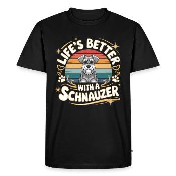 La vie est meilleure avec un chien Schnauzer - T-shirt Premium bio Homme - noir - Devant - Nico (187cm)