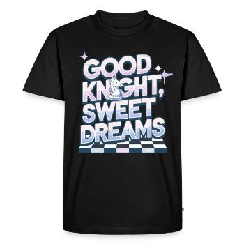 Good Knight Sweet Dreams Chess Motif for - Men's Premium Organic T-Shirt - black - Front - Nico (187cm)