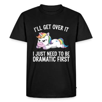 Je vais m’en remettre, je dois d’abord être dramatique - T-shirt Premium bio Homme - noir - Devant - Nico (187cm)