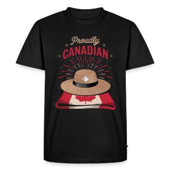 Motif de la feuille d’érable solennelle canadienne Pride - T-shirt Premium bio Homme - noir - Devant - Nico (187cm)