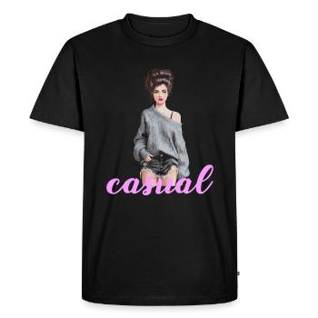 Casual look with style and confidence - Men's Premium Organic T-Shirt - black - Front - Nico (187cm)