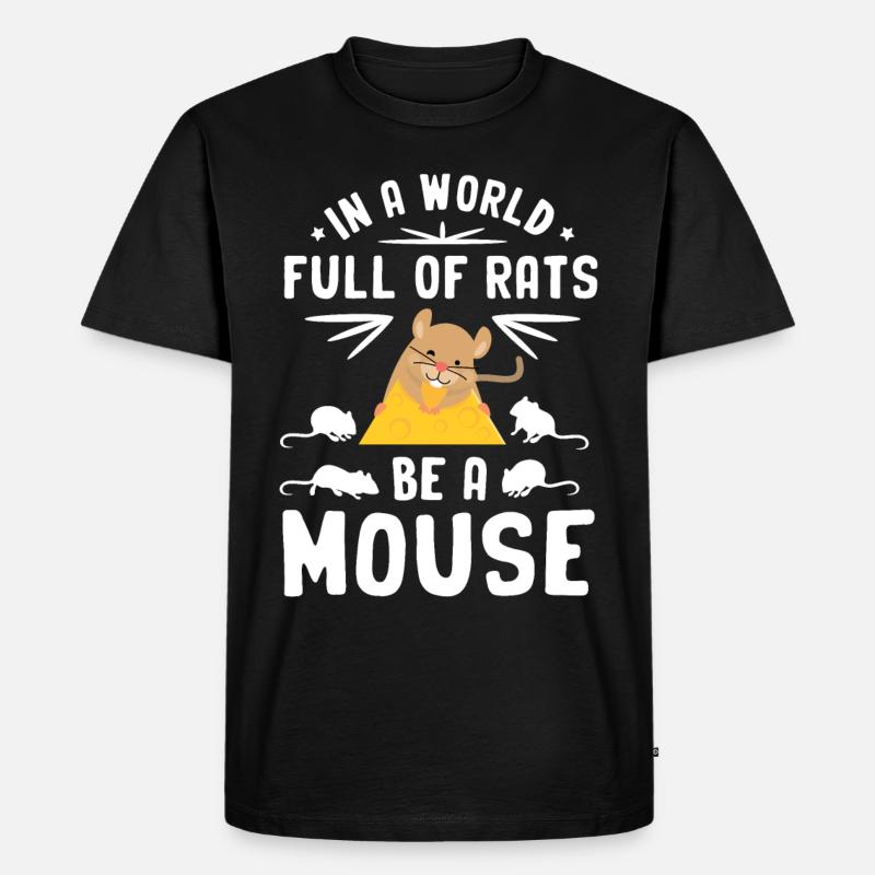 Maus - Männer Premium Bio T-Shirt - Schwarz