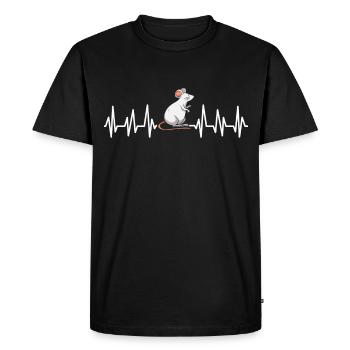 Mouse Mouse Gift Rat Rodent Mouse Lousemaus - Men's Premium Organic T-Shirt - black - Front - Nico (187cm)