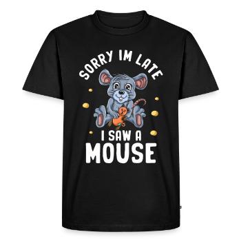 Souris Souris Cadeau Rat Rongeur Souris Souris Lousemaus - T-shirt Premium bio Homme - noir - Devant - Nico (187cm)