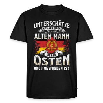 Ostdeutschland Geschenk Osten Ossi DDR Ostalgie - Männer Premium Bio T-Shirt - Schwarz - Vorne - Nico (187cm)