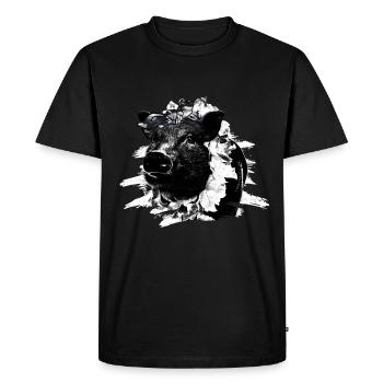 Pig Tshirt Enfants Femmes Porcelet Porcelet - T-shirt Premium bio Homme - noir - Devant - Nico (187cm)