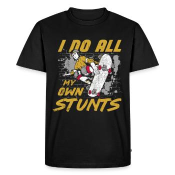 Skateboard Tshirt Skater Sk8 Sk8er Halfpipe Flip - T-shirt Premium bio Homme - noir - Devant - Nico (187cm)