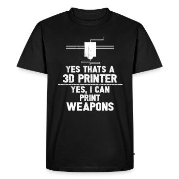Imprimante 3d cadeau pour machine d’impression Nerd Hobby - T-shirt Premium bio Homme - noir - Devant - Nico (187cm)