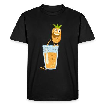 Pineapple Tropical Hawaii Gift Kids Men's Fruit - Men's Premium Organic T-Shirt - black - Front - Nico (187cm)
