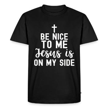 Christianisme Dieu Jésus Don Église Religion - T-shirt Premium bio Homme - noir - Devant - Nico (187cm)