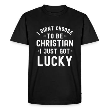 Chrétiens Religion Bible évangélique Jésus Église - T-shirt Premium bio Homme - noir - Devant - Nico (187cm)