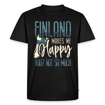 Finlande Cadeau Vacances Laponie Accueil Finlande - T-shirt Premium bio Homme - noir - Devant - Nico (187cm)