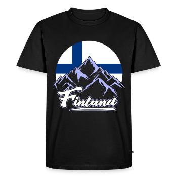 Finlande Tshirt Finlande Scandinavie - T-shirt Premium bio Homme - noir - Devant - Nico (187cm)