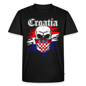 Tshirt Croatie - T-shirt Premium bio Homme - noir - Devant - Nico (187cm)