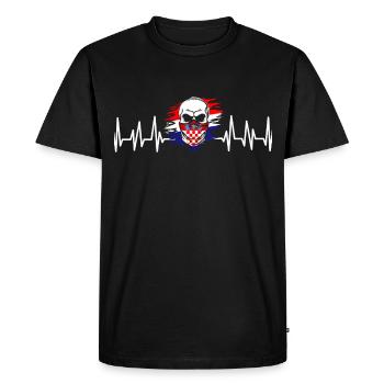 Croatie Cadeau Origine Zagreb Hrvatska Home - T-shirt Premium bio Homme - noir - Devant - Nico (187cm)