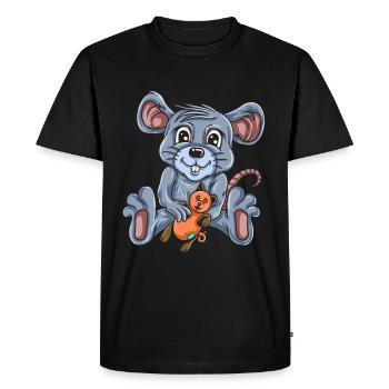 Mouse Mouse Gift Rat Rodent Mouse Lousemaus - Men's Premium Organic T-Shirt - black - Front - Nico (187cm)