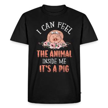 Cochon - T-shirt Premium bio Homme - noir - Devant - Nico (187cm)