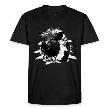Pig Tshirt Enfants Femmes Porcelet Porcelet - T-shirt Premium bio Homme - noir - Devant - Nico (187cm)