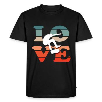 Skateboard Tshirt Skater Sk8 Sk8er Halfpipe Flip - T-shirt Premium bio Homme - noir - Devant - Nico (187cm)