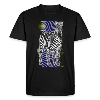 Zebra Gift Noir et Blanc Safari Savannah Steppe - T-shirt Premium bio Homme - noir - Devant - Nico (187cm)