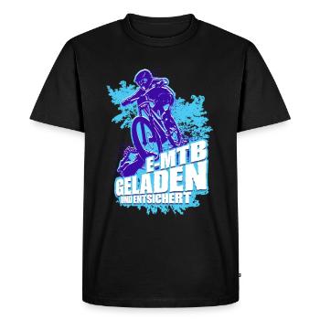 E-MTB Charged and Unsecured Pedelec E-Bike - Men's Premium Organic T-Shirt - black - Front - Nico (187cm)