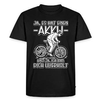 Yes it has a battery pedelec e-bike - Men's Premium Organic T-Shirt - black - Front - Nico (187cm)