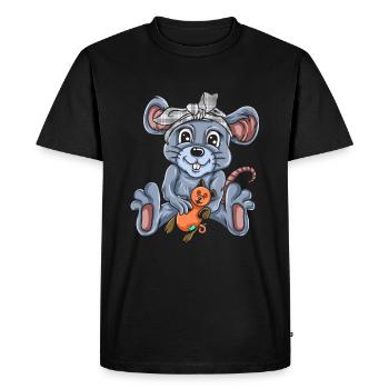 Souris Souris Cadeau Rat Rongeur Souris Souris Lousemaus - T-shirt Premium bio Homme - noir - Devant - Nico (187cm)